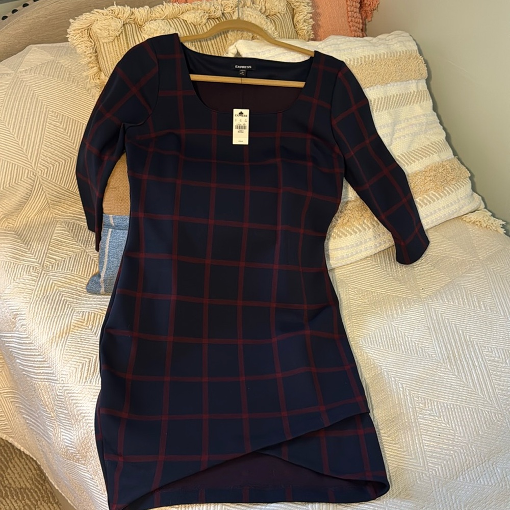 Express Plaid Sheath Dress